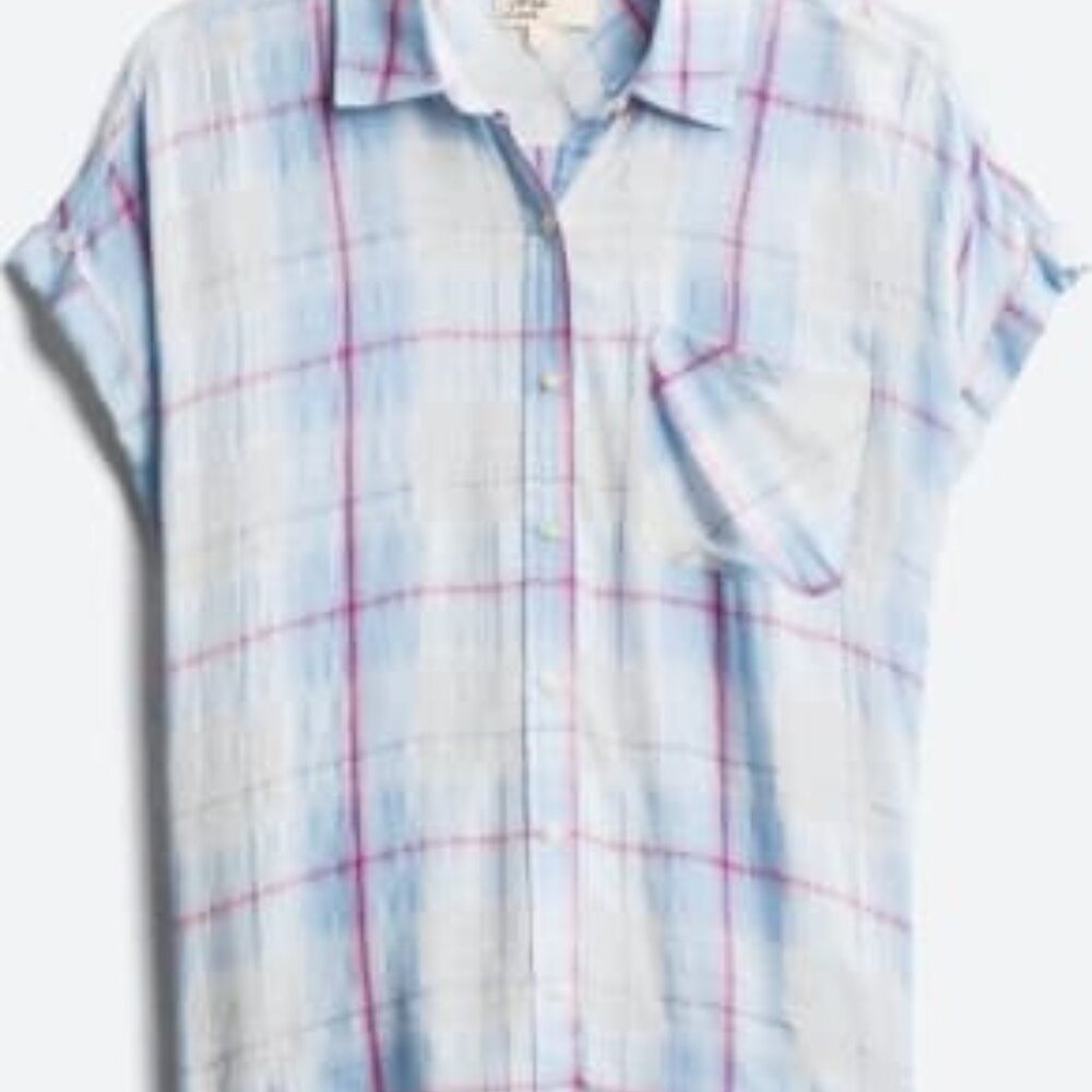 Cosmic Blue Love Ava Button Down Top
